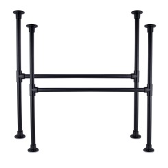 KLEMP Table Legs Industrial Metal Black Frame Set of 2 Industrial Style DIY  - 33.7 mm | 1 Inch | Height: 72 cm | Width: 60 cm - Tables and Benches - Klemp