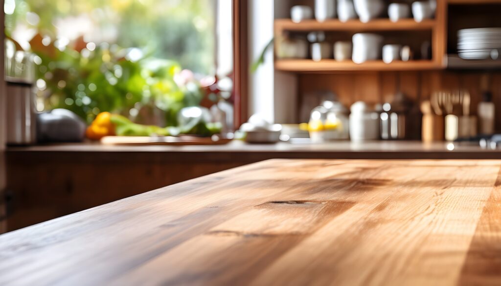 wooden kitchen worktop