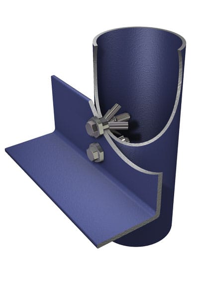 Połączenie profilu kątowego ze słupkiem z profilu zamkniętego za pomocą BoxBolt