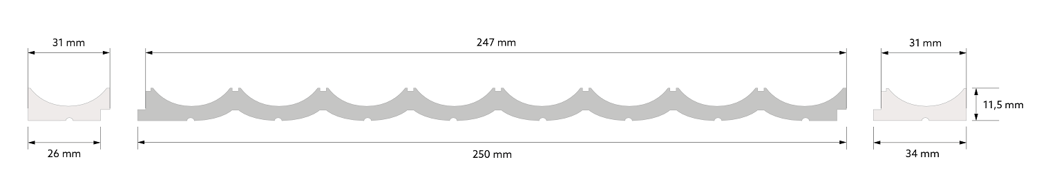 Maße der Lumio-Wandpaneele