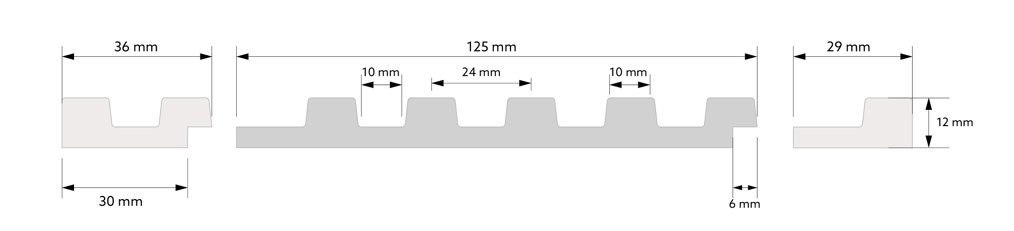 Abmessungen der Stretto Wandpaneele