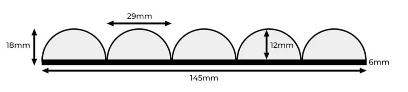 Dimensions des lamelles cannelés