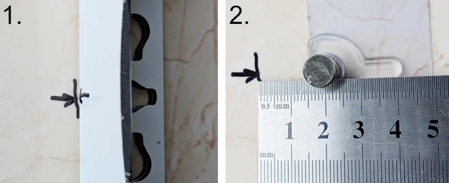 Montage sur clous adhésifs