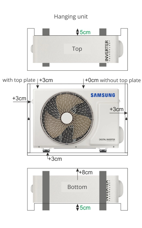 AC cover dimensions